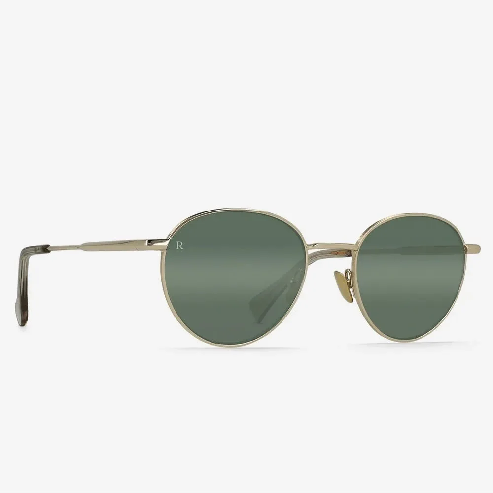 Raen Andreas Light Gold round Unisex Aviator sunglasses